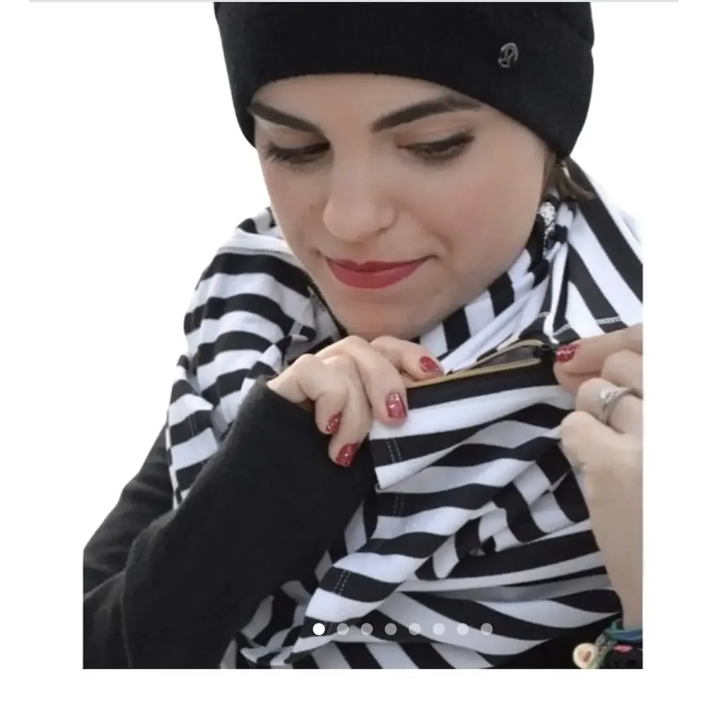 Lululemon Vinyasa Scarf Gold Zipper Apex Stripe Black White Special Edition